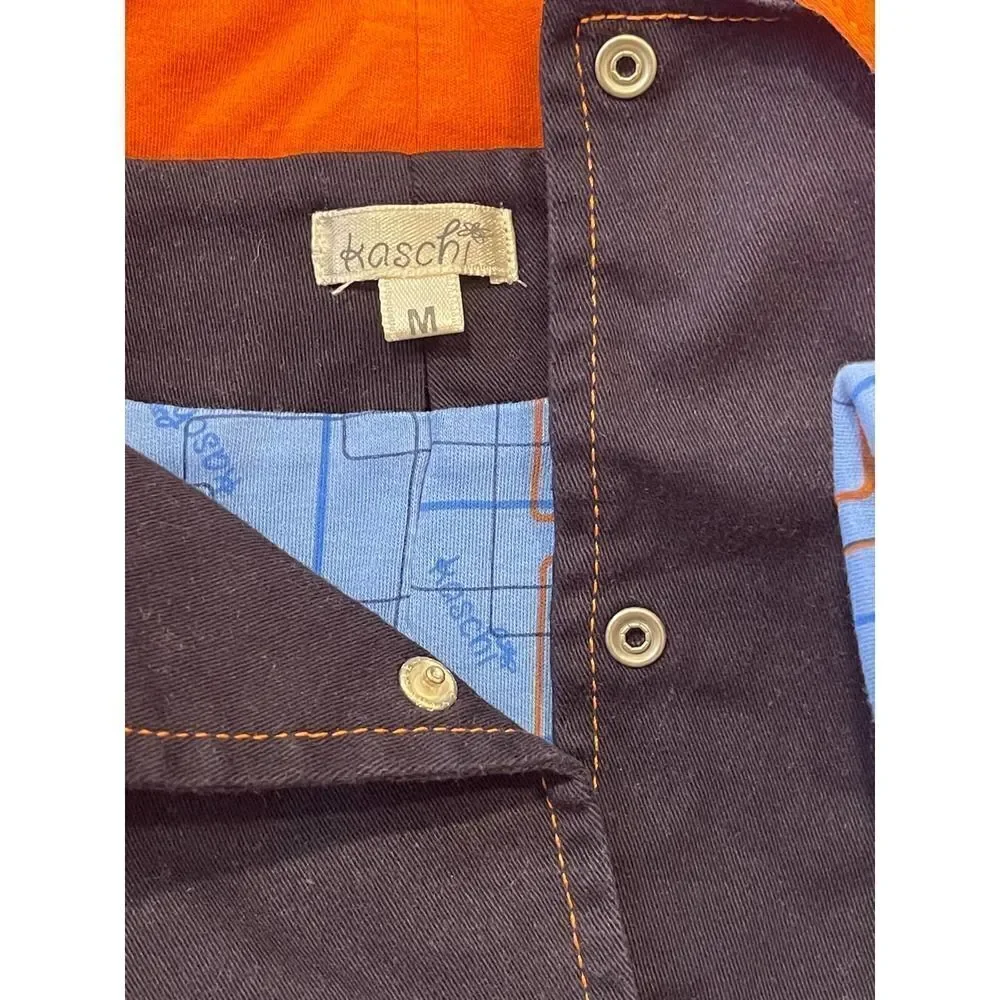 Kaschi Dog Blue Orange Lined Spring Jacket Size M